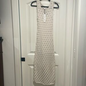 New knit dress with ivory liner